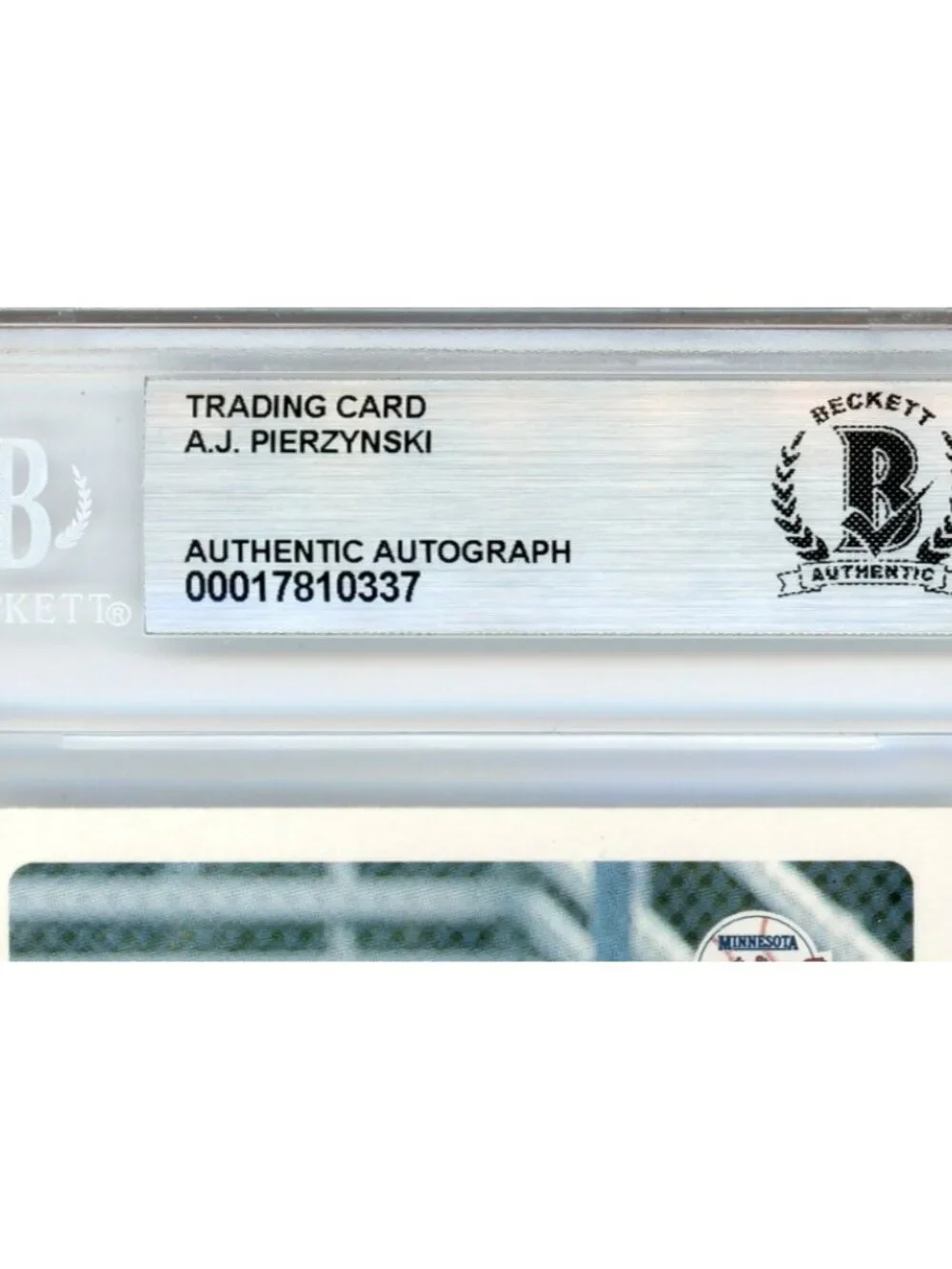 A.J. Pierzynski Signed 2002 Topps Total #256 Twins Baseball Card BAS Slab